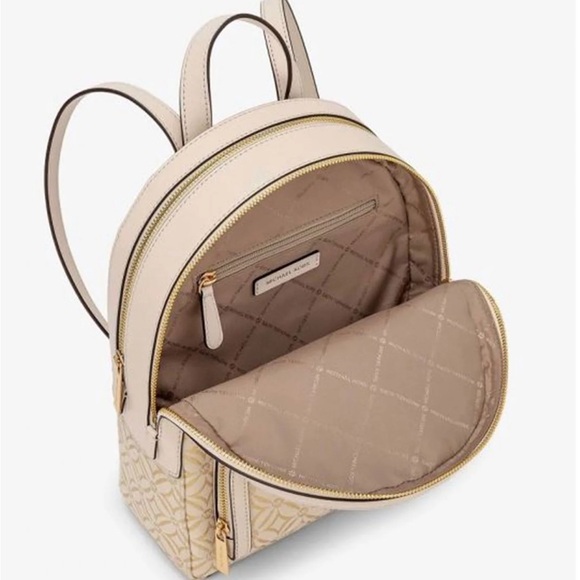 Michael Kors Jaycee Cream and Gold Women\'s Backpack Medium NWT main image 5